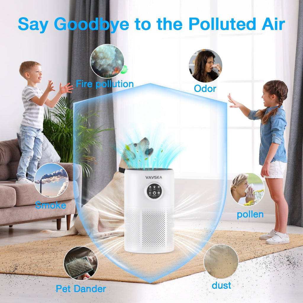Transform Your Living Space with the VAVSEA HEPA Air Purifier – Powerful Odor and Allergen Removal for Large Rooms up to 1350 Sq.Ft!