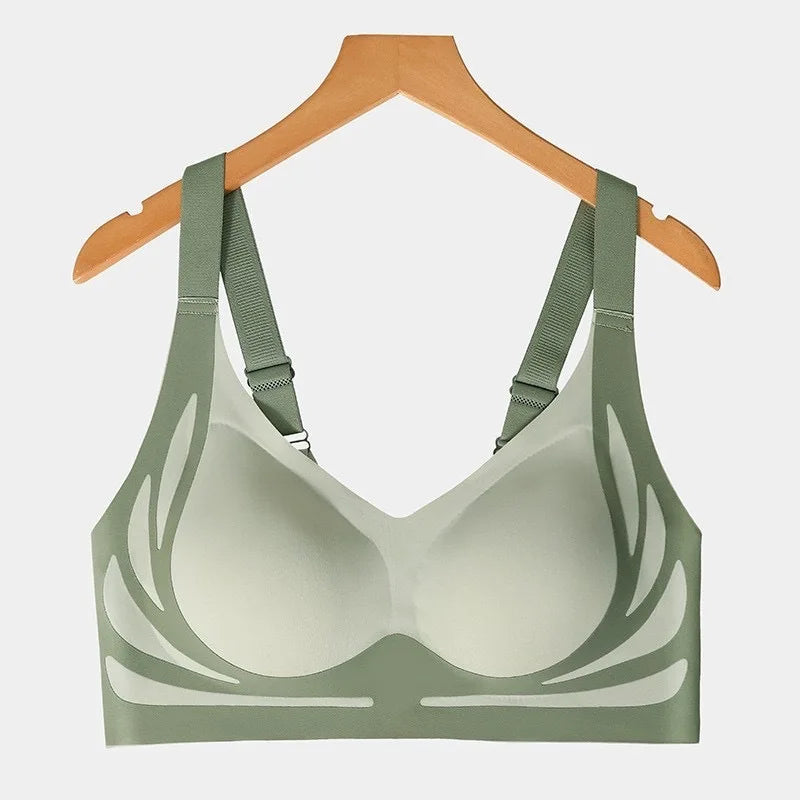 Powerful Push up Seamless Bra Women Gathered up Wireless Bra Soft Full Coverage Support Adjustable Underwear anti Sagging Bra