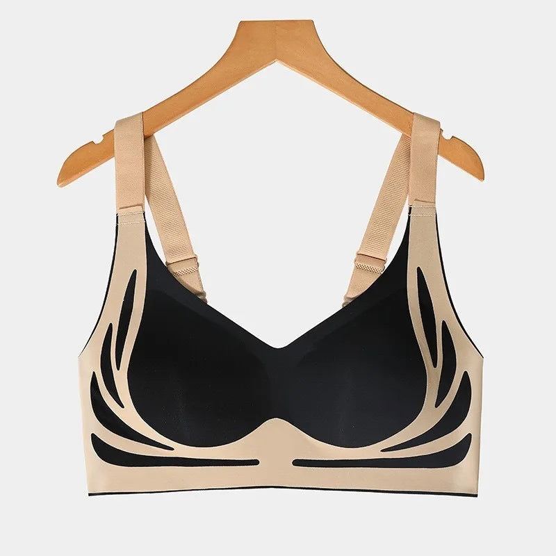 Powerful Push up Seamless Bra Women Gathered up Wireless Bra Soft Full Coverage Support Adjustable Underwear anti Sagging Bra