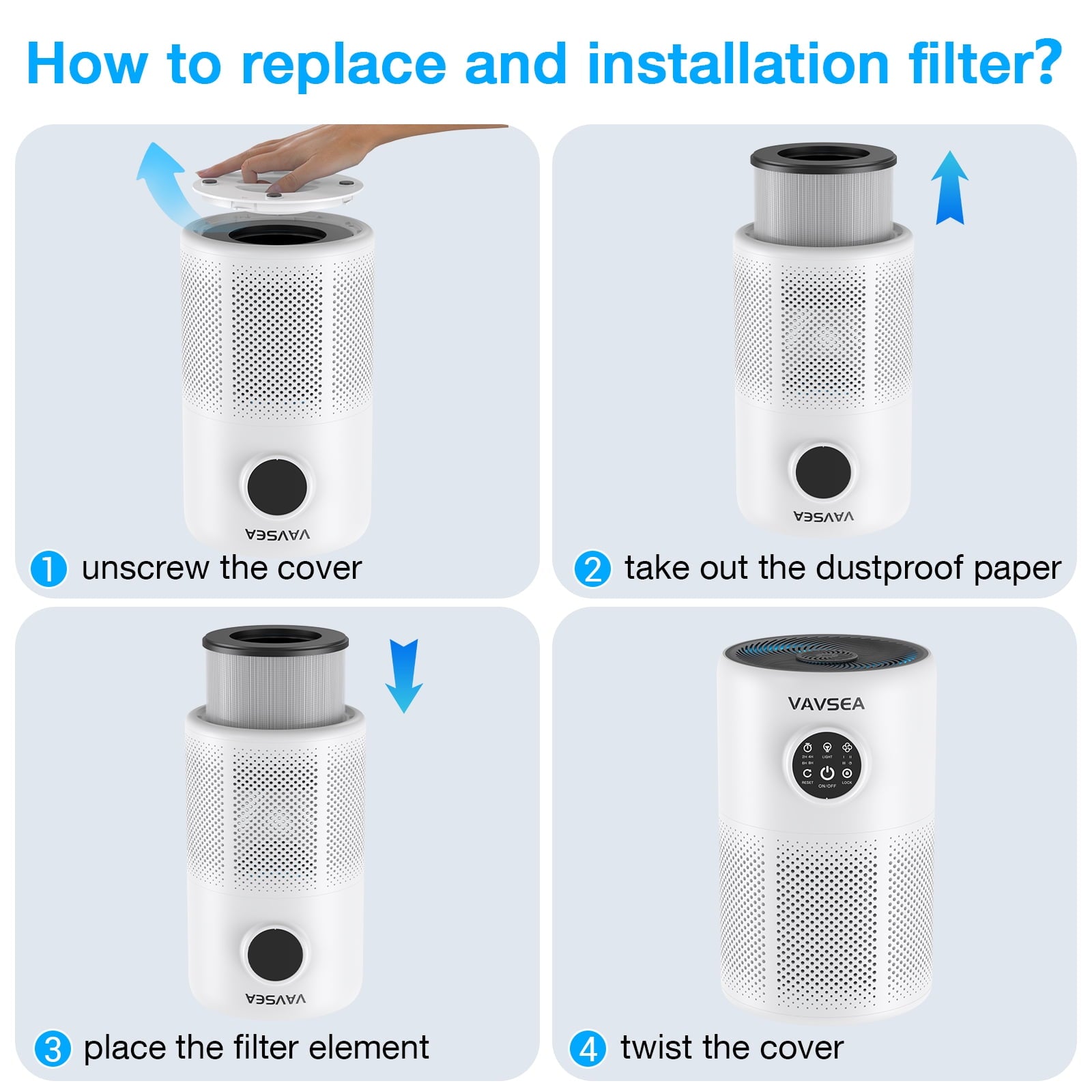 Transform Your Living Space with the VAVSEA HEPA Air Purifier – Powerful Odor and Allergen Removal for Large Rooms up to 1350 Sq.Ft!