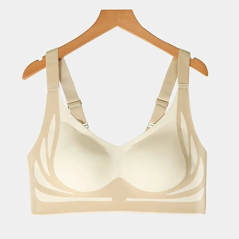 Powerful Push up Seamless Bra Women Gathered up Wireless Bra Soft Full Coverage Support Adjustable Underwear anti Sagging Bra