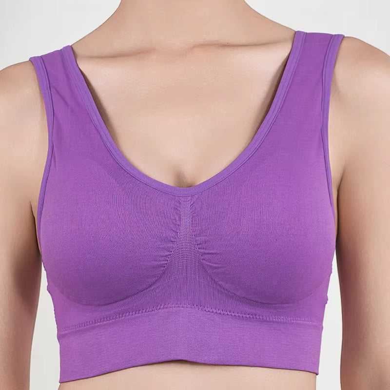 Womens Push up Bras Running Gym Seamless Breathable Vest Top Removable Padded Anti-Sagging Uppe High Elasticity Sport Brassiere